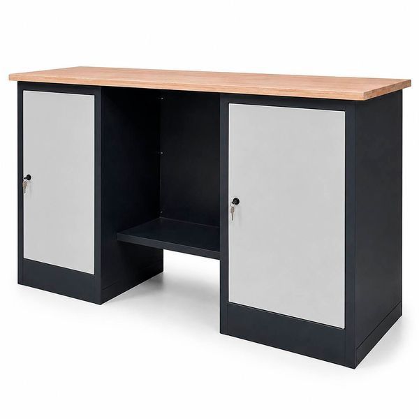 Banc de lucru metalic cu doua comode Banc de lucru Stw 326-D/D