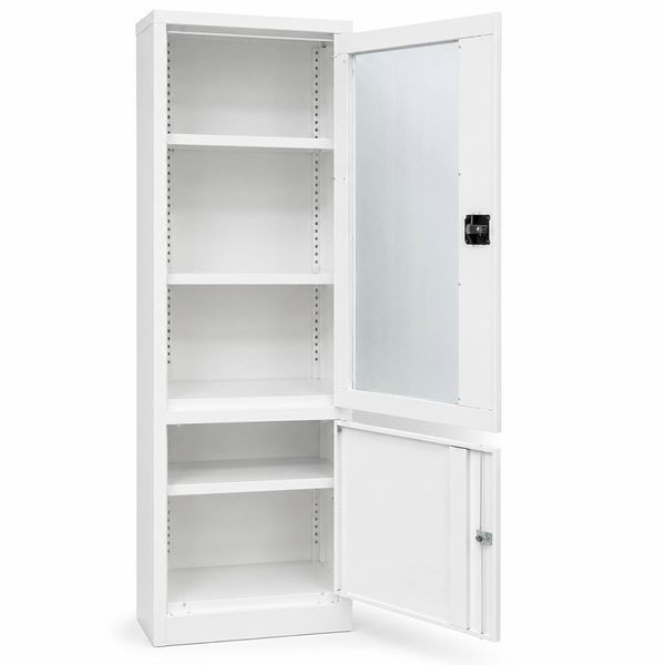 Dulap metalic medical cu usi din sticla Sml 106