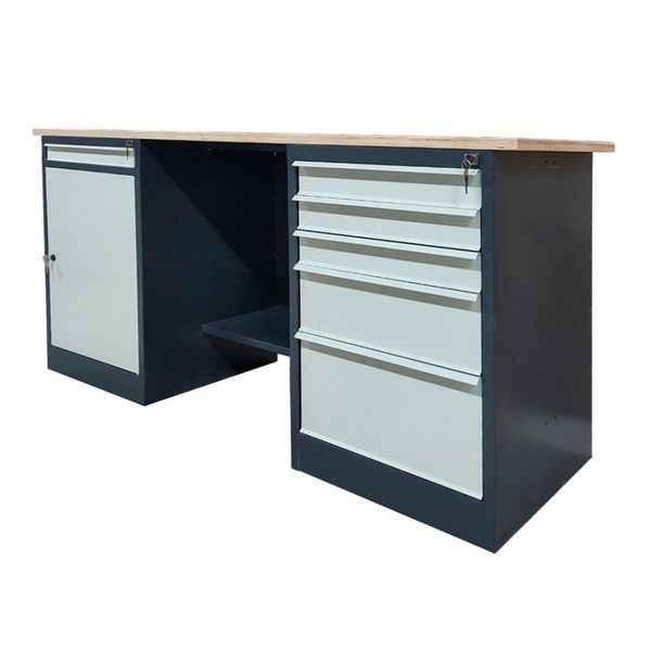 Banc de lucru metalic cu doua comode Banc de lucru Stw 326-3MSB/MD