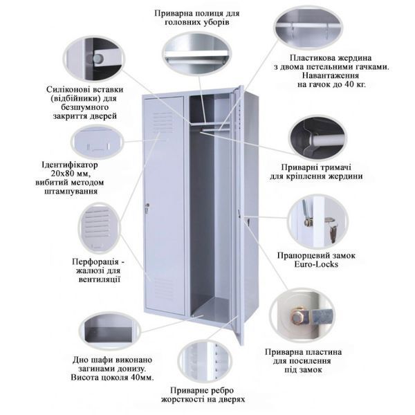 Dulap metalic pentru haine - constructie demontabila Sum 410R b/p