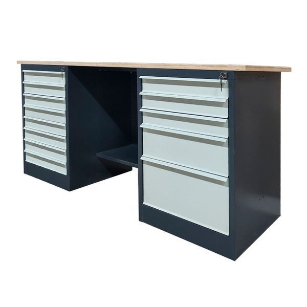 Banc de lucru metalic cu doua comode Banc de lucru Stw 326-8M/3MSB