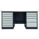 Banc de lucru metalic cu doua comode Banc de lucru Stw 326-8M/3MSB